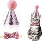 Christmas Pet Party Jazz Hat and Blingbling Bow Tie Breakaway Collar Set by Arogheiz