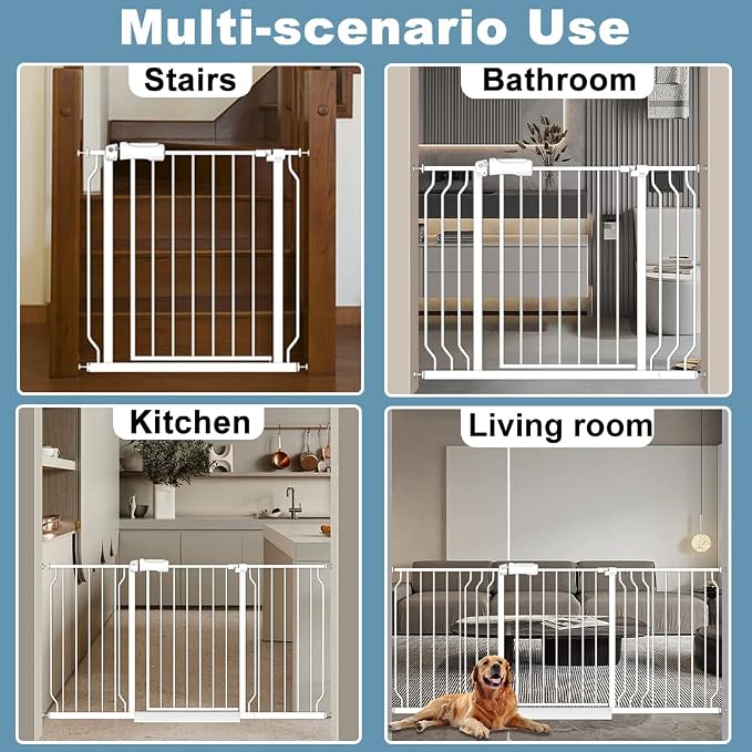 White Extra Wide Baby Gate 53-57.5 inch - Image 7