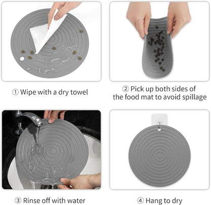 Ptlom Pet Food Mat for Dog and Cat Placemat 2 Pcs, Mat for Prevent Food and - Image 7