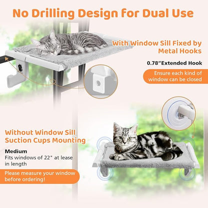 2 in 1 Cat Window Perch, Cat Window Hammock - Image 3