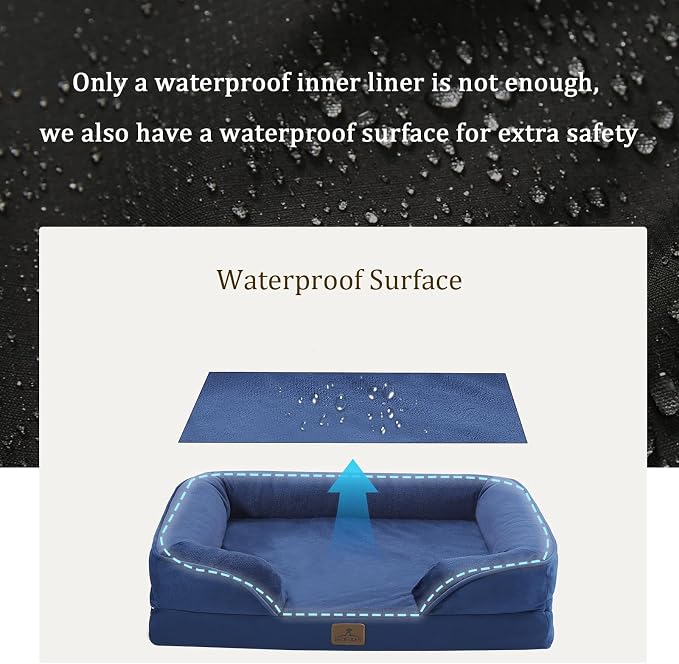 Bedfolks Orthopedic Dog Bed XL, Waterproof Dog Sofa Bed - Image 3
