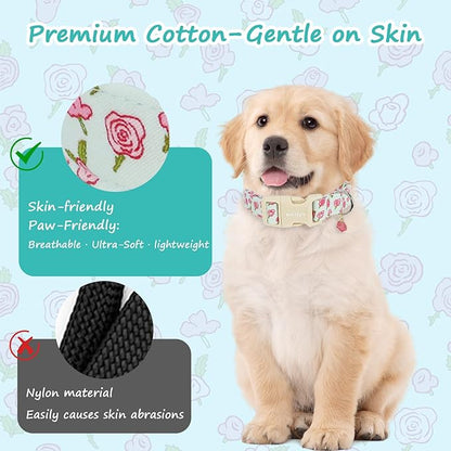 Dog Collar for Medium Dogs, Spring &Summer Theme Blue Medium Dog Collars - Image 3