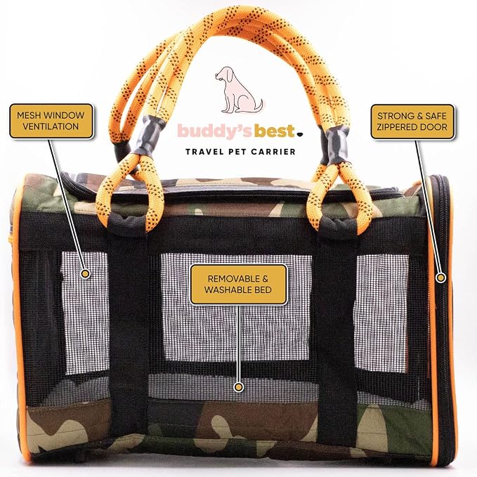 Buddy's Best Airline Approved Pet Carrier – White & Pink Heavy Duty, Fits Under - Image 4