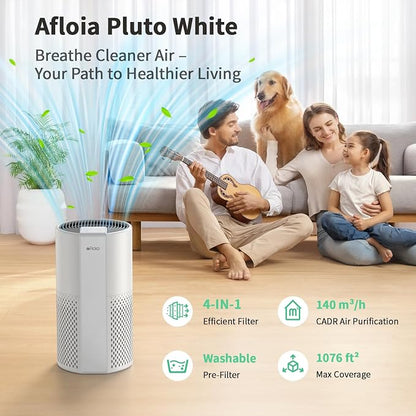 Afloia Air Purifier for Home, 4-in-1 Washable Filter for Allergies, Covers Up - Image 2