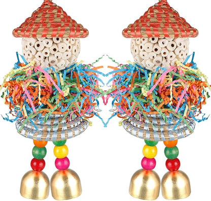 2PCS Bird Toys Parrot Foraging Shredder Hanging Toys Sola Balls by BBjinronjy