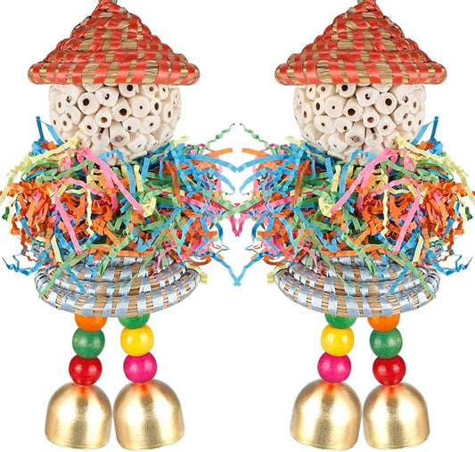 2PCS Bird Toys Parrot Foraging Shredder Hanging Toys Sola Balls by BBjinronjy