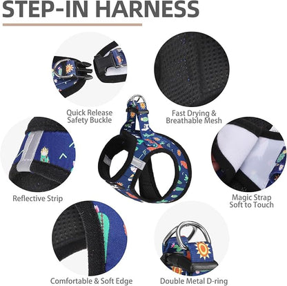 PUPTECK Adjustable Dog Harness Collar and Leash Set, Step in No Pull Pet Harness - Image 2
