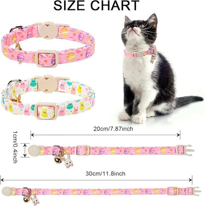Cat Collar, Spring Pink Easter Eggs Cat Collar - Image 4