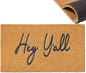 Assaoy Hey Y'all Coir Door Mat Outside Entrance, Funny Doormats by Assaoy
