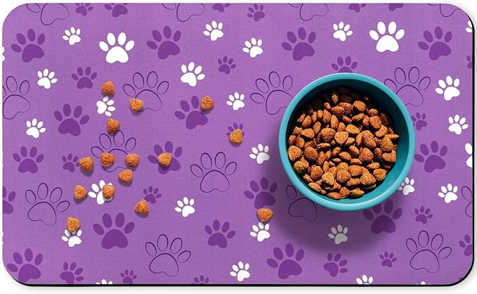 Dog Food Mat, Absorbent Water Bowl Mats Cat Pet Feeding Placemats 12 * 20 inch by Zoeeya