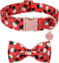 Christmas Dog Collar with Bow Tie, Christmas Collar by UPURARAPUP