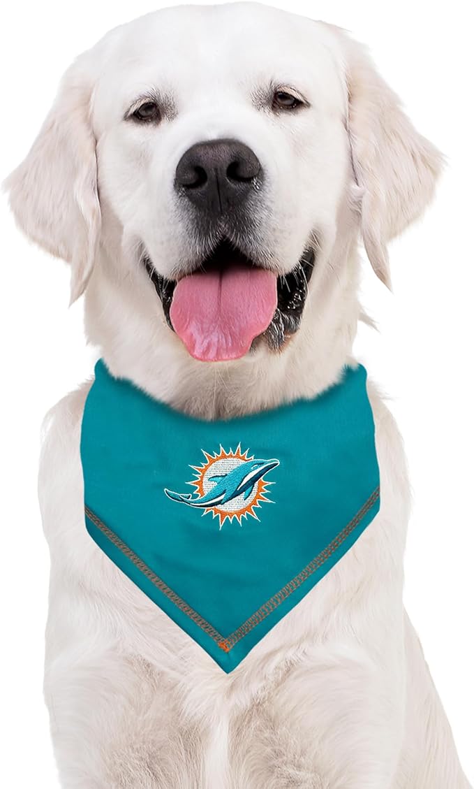 Pets First NFL Miami Dolphins TIE Bandana, Large/X-Large. Dog Bandana Scarf Bib - Image 4