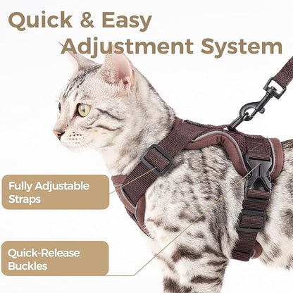 Cat Harness and Leash Set Escape Proof Tactical Large Kitten Harness Emotional - Image 4