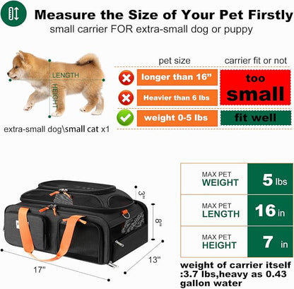 17x13x8 Frontier Allegiant Breeze Airlines Approved top Expandable pet Carrier - Image 3