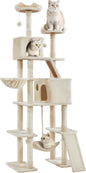 Yaheetech Cat Tree, 82.5in Large Tower w/Hammock, 2 Kitty-Ear Perches, 2 Cozy by Yaheetech