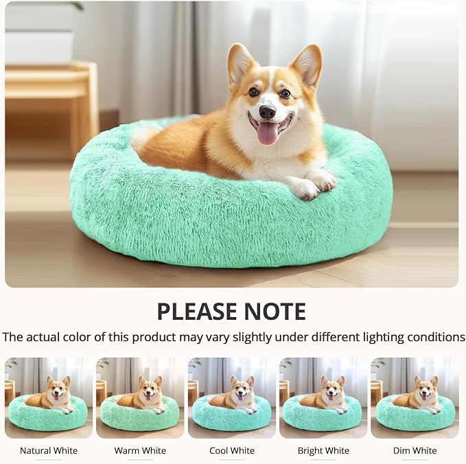 JOLLYVOGUE Calming Dog Bed Medium Size Dog, Anti-Anxiety Donut Medium Pet Bed - Image 8