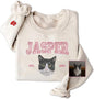 VIOLAVA Custom Cat Embroidered Christmas Sweatshirt – Personalized Pet Name by VIOLAVA