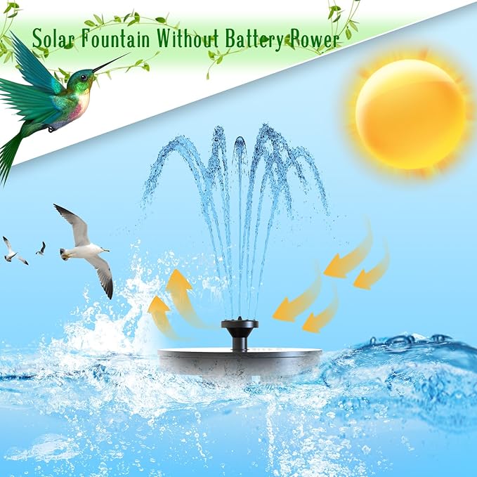 AMZtime Solar Fountain, 2025 Upgraded Solar Water Fountains - Image 2