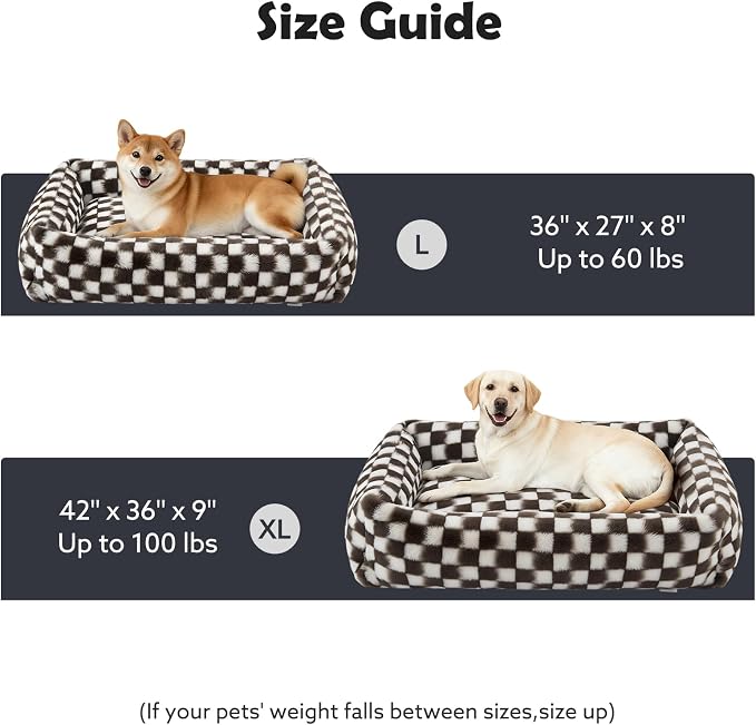 JOEJOY Dog Bed Medium Size Dog, Rectangle Washable Orthopedic Corduroy Fleece - Image 6