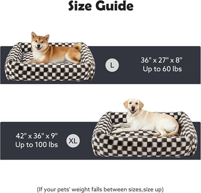 JOEJOY Dog Bed Medium Size Dog, Rectangle Washable Orthopedic Corduroy Fleece - Image 6