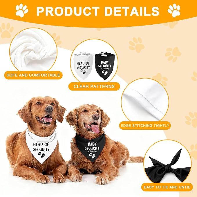 2 Pack Dog Bandana Pregnancy Announcement, Baby Security in Training and Head - Image 3