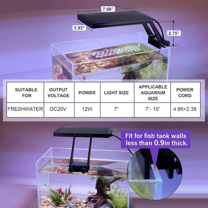 hygger Clip On 24/7 Lighting Aquarium LED Light, Sunrise-Daylight-Moonlight and - Image 4