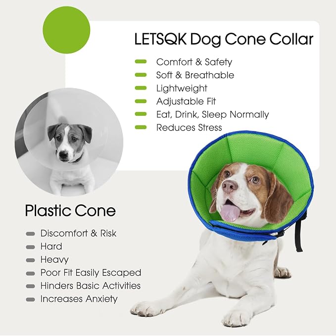 Dog Cone for Large Dogs After Surgery, Adjustable Soft Recovery Cone Collar for - Image 7