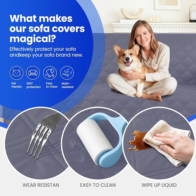 Waterproof Couch Covers for Pets, Waterproof Dog Bed Cover, Anti-Slip Soft Dog - Image 6