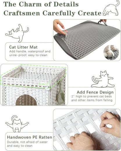 Cat Litter Box Enclosure Furniture, Hidden Litter Box - Image 3