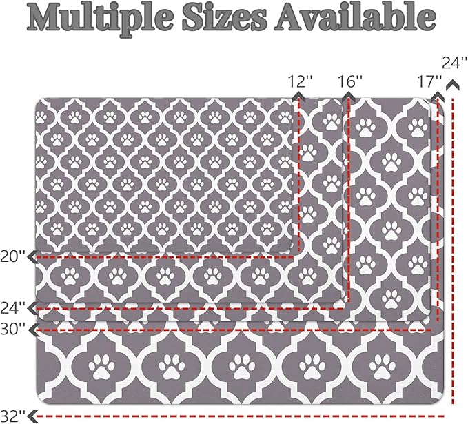 Dog Food Mat 16X24 Inch Pet Feeding Absorbent Mats - Image 4