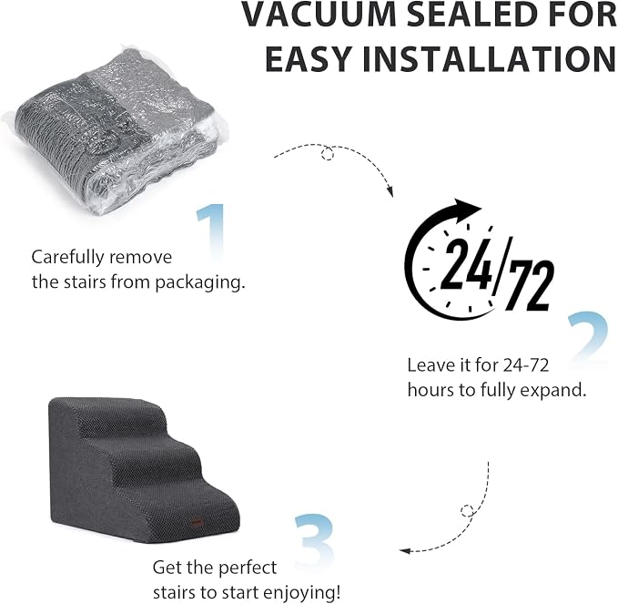 Dog Stairs for High Beds, 4-Step Dog Steps for Small Dogs and Cats, Foldable - Image 6