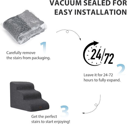 Dog Stairs for High Beds, 4-Step Dog Steps for Small Dogs and Cats, Foldable - Image 6