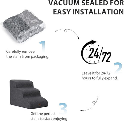 Dog Stairs for Couch Sofa and Chair, 3-Step Dog Steps for Small Dogs and Cats - Image 5