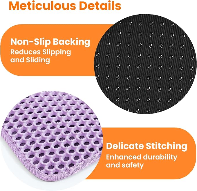 Extra Large Cat Litter Mat, 30x22 Inches Honeycomb Double Layer Cat Litter - Image 8