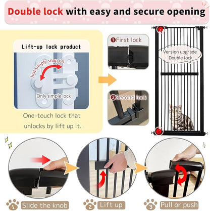 Lumizone Extra Tall Cat Gate 61.02" High Pressure Mounted Extra Wide - Image 8