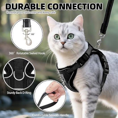 PUPTECK Cat Harness and Leash Set Escape Proof Reflective Cat Walking Harness - Image 5