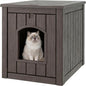 Litter Box Enclosure, Waterproof & Weatherproof Plastic Cat House by WTFGO