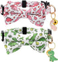2 Pack Cotton Cat Collar with Bow Tie and Bell by Gelwoo