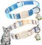 DOGWONG Cat Collar, 2 Blue Plaid Pack, Breakaway by DOGWONG