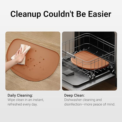DownyPaws Dog Food Mats for Floors Waterproof, BPA Free Silicone Dog Bowl Mat - Image 8