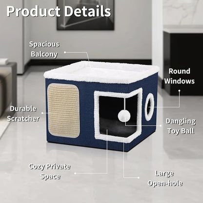 Shikha Cat Beds for Indoor Cats, Large Cat Cave - Image 7