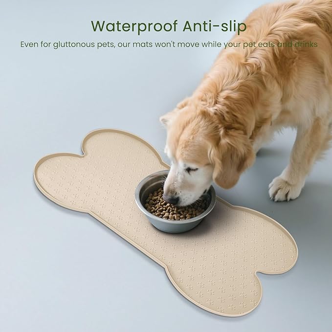Dog Food Mat Anti-Slip Silicone Dog Bowl Mat Thicker Pet Placemat Waterproof - Image 3