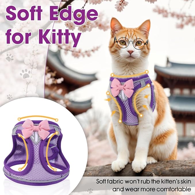 Cat Vest Harness and Leash Set for Walking Escape Proof, Adjustable Kitten - Image 6