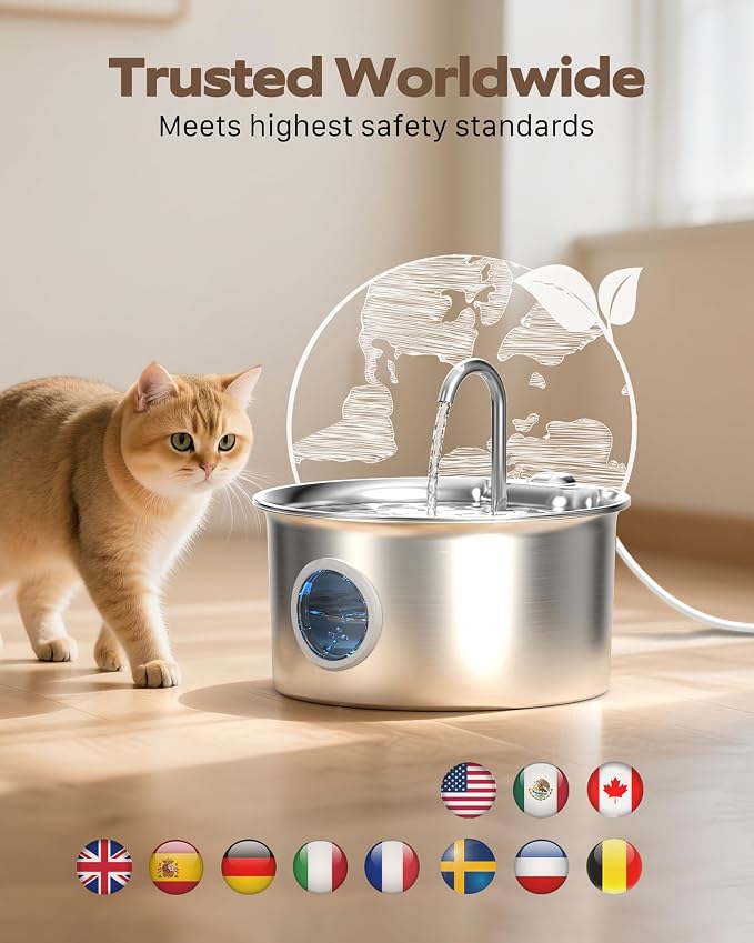 Cat Water Fountain Stainless Steel: Cat Fountain - Image 9