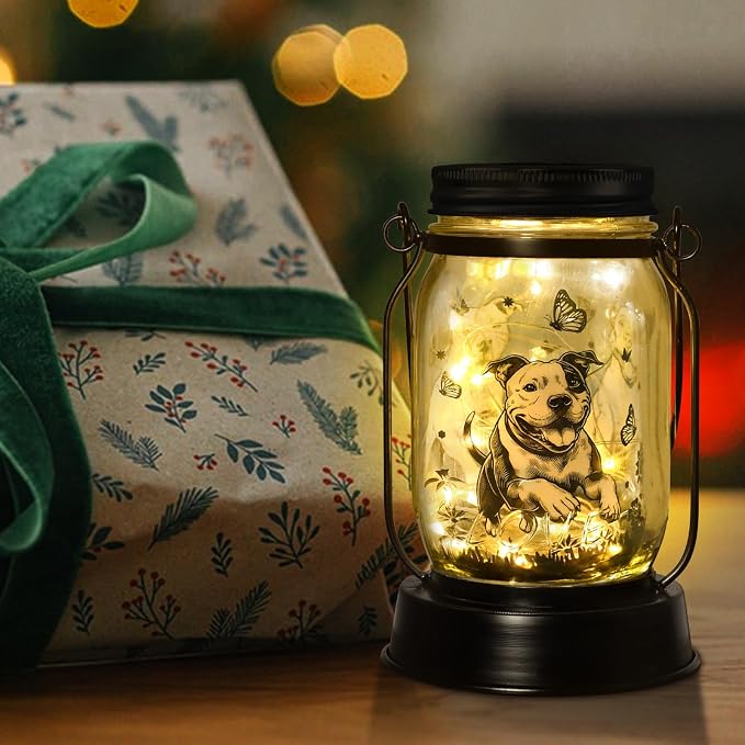Pit Bull Gifts for Women/Men Pit Bull Solar Lanterns Mom Birthday Pibble Dog - Image 3