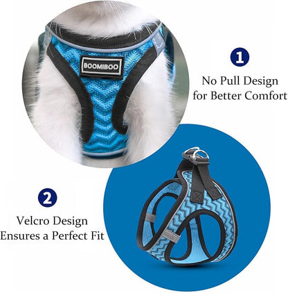 BOOMIBOO Dog Harness with Leash Set, No Pull Adjustable Reflective Step-in - Image 3