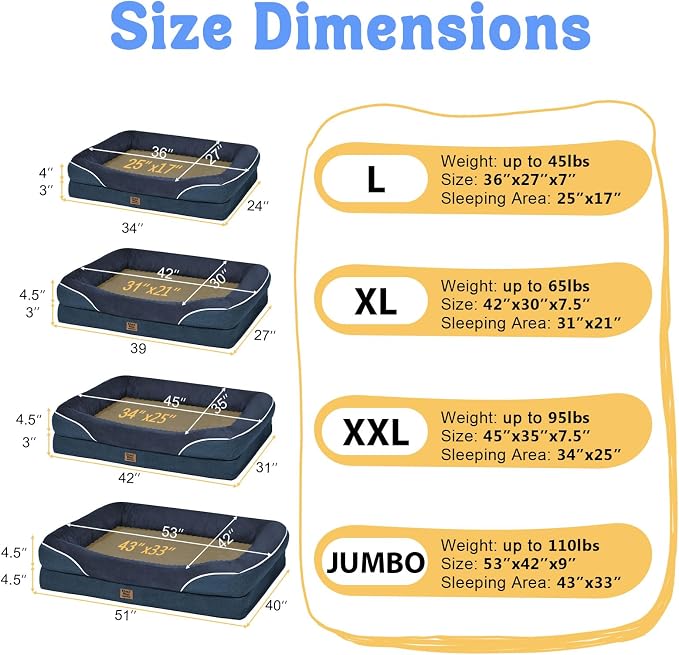 Washable Orthopedic Large Dog Bed - Image 7
