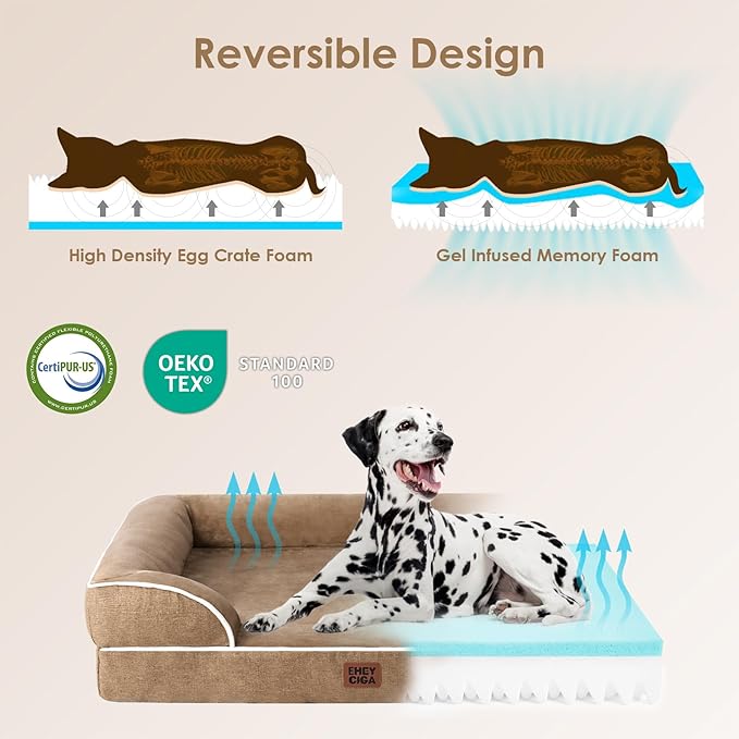 EHEYCIGA Orthopedic Dog Beds for Large Dogs, Waterproof Memory Foam Large Dog - Image 4