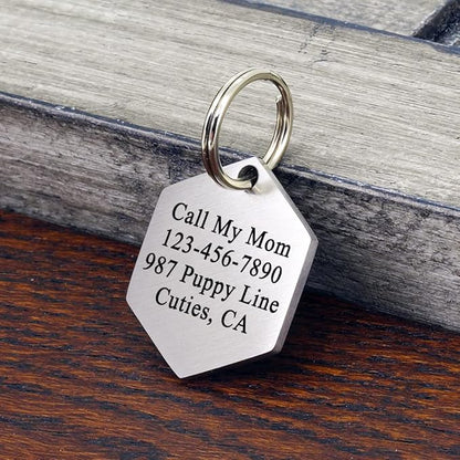 Ultra Joys Custom Personalized Hexagon Dog ID Tag - Image 3
