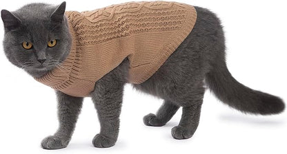 Cat Sweater Keep Your Pets Cozy, 16 Color Turtleneck Knitted Sleeveless Cat - Image 4